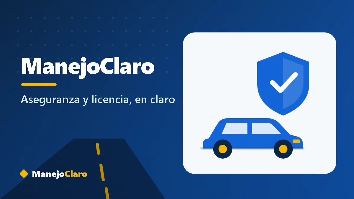 Ilustración de un auto en una carretera con un escudo de protección, portada de ManejoClaro Ilustración de un auto en una carretera con un escudo de protección, portada de ManejoClaro